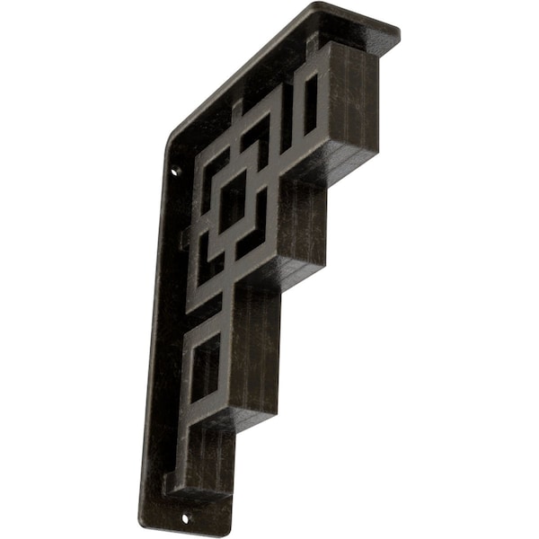 Ekena Millwork Eris Wrought Iron Bracket, (Triple center brace), Antiqued Warm Silver 2"W x 5 1/2"D x 8"H BKTM02X05X08TERAWS - main